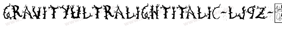 GravityUltralightItalic-lJ9Z字体转换