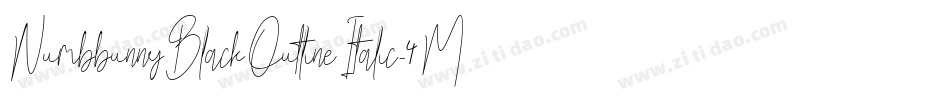 NumbbunnyBlackOutlineItalic-4M5l字体转换