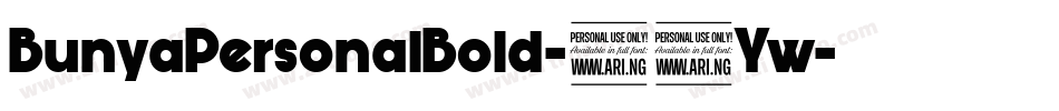 BunyaPersonalBold-78Yw字体转换