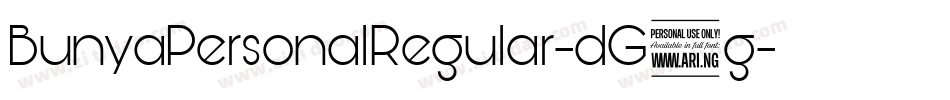 BunyaPersonalRegular-dG3g字体转换