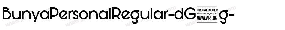 BunyaPersonalRegular-dG3g字体转换