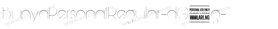 BunyaPersonalRegular-dG3g字体转换
