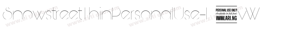 SnowstreetThinPersonalUse-E6vW字体转换 SnowstreetThinPersonalUse-E6vW字体转换