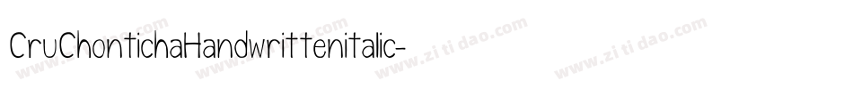 CruChontichaHandwrittenitalic-v2WA字体转换