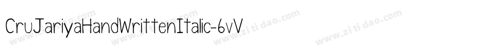 CruJariyaHandWrittenItalic-6vVY字体转换