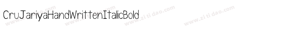 CruJariyaHandWrittenItalicBold-zAP3字体转换