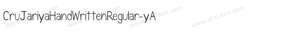 CruJariyaHandWrittenRegular-yAWY字体转换