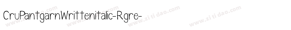 CruPantgarnWrittenitalic-Rgre字体转换