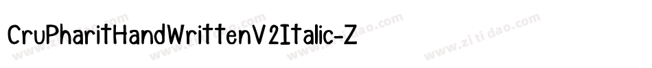 CruPharitHandWrittenV2Italic-Zg38字体转换