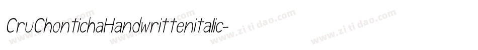 CruChontichaHandwrittenitalic-v2WA字体转换