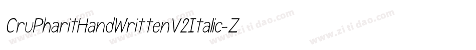 CruPharitHandWrittenV2Italic-Zg38字体转换