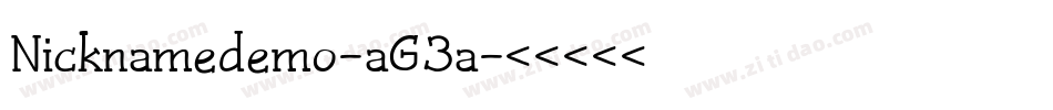 Nicknamedemo-aG3a字体转换