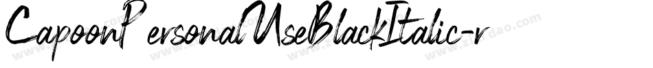 CapoonPersonalUseBlackItalic-r9q7字体转换
