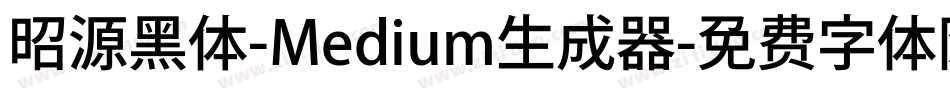 昭源黑体-Medium生成器字体转换