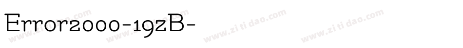 Error2000-19zB字体转换