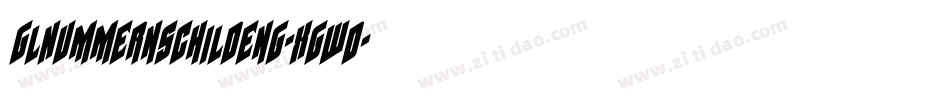 GlNummernschildEng-XgWd字体转换