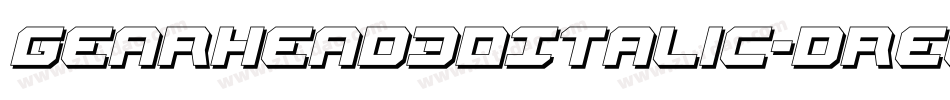 Gearhead3DItalic-dRel字体转换