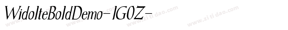 WidolteBoldDemo-lG0Z字体转换