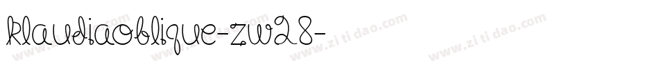 KlaudiaOblique-Zw28字体转换