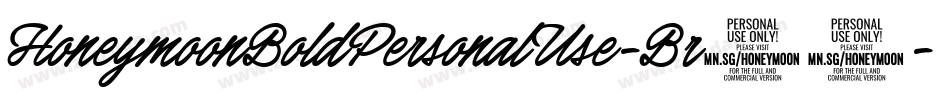 HoneymoonBoldPersonalUse-Br78字体转换