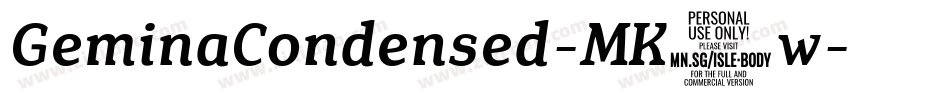 GeminaCondensed-MK4w字体转换