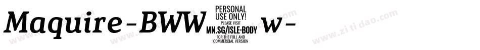 Maquire-BWW4w字体转换