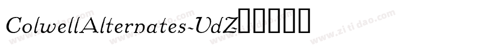ColwellAlternates-VdZ字体转换