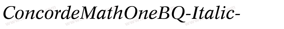 ConcordeMathOneBQ-Italic字体转换