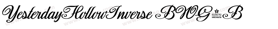 YesterdayHollowInverse-BWG6B字体转换