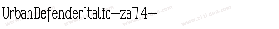 UrbanDefenderItalic-za74字体转换