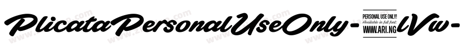 PlicataPersonalUseOnly-2lVw字体转换