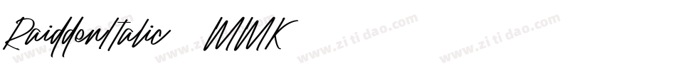 RaiddenItalic-8MMK0字体转换