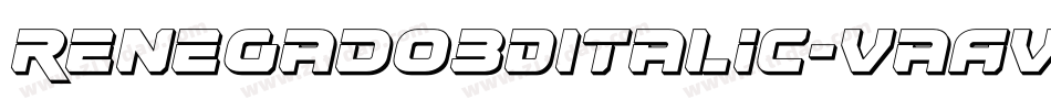 Renegado3DItalic-VaAV字体转换 Renegado3DItalic-VaAV字体转换