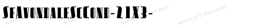 SfAvondaleScCond-21X3字体转换