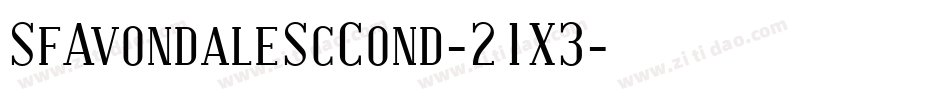 SfAvondaleScCond-21X3字体转换