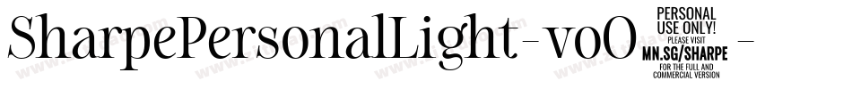 SharpePersonalLight-voO9字体转换