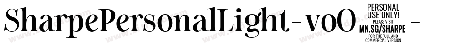 SharpePersonalLight-voO9字体转换
