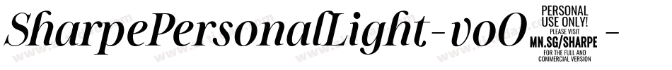 SharpePersonalLight-voO9字体转换