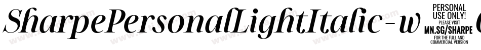 SharpePersonalLightItalic-w4O6字体转换
