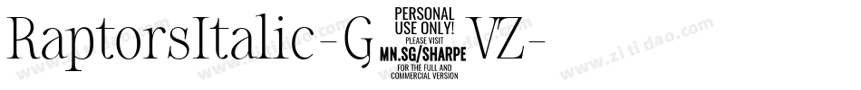 RaptorsItalic-G1VZ字体转换