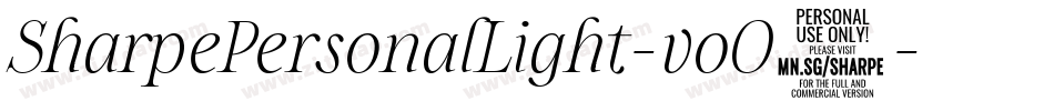 SharpePersonalLight-voO9字体转换