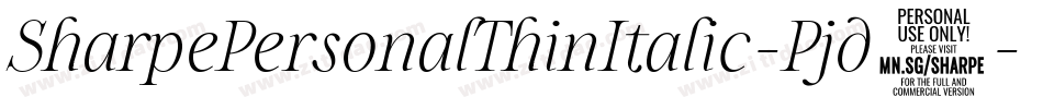 SharpePersonalThinItalic-Pjd7字体转换