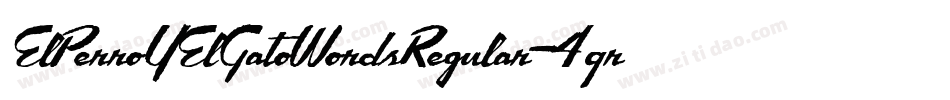 ElPerroYElGatoWordsRegular-4qr4字体转换
