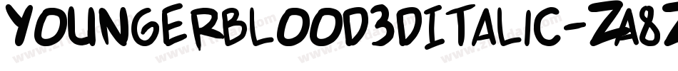 Youngerblood3DItalic-ZA8z字体转换 Youngerblood3DItalic-ZA8z字体转换