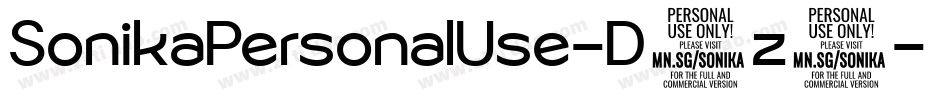 SonikaPersonalUse-D4z3字体转换 SonikaPersonalUse-D4z3字体转换