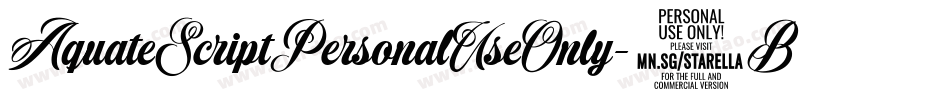 AquateScriptPersonalUseOnly-4BBdp字体转换