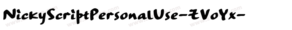 NickyScriptPersonalUse-ZVoYx字体转换