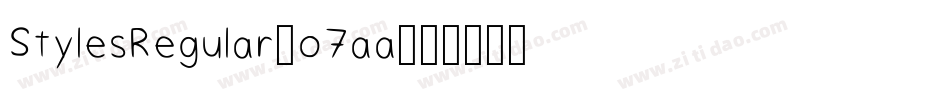 StylesRegular-o7aa字体转换