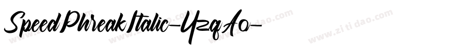SpeedPhreakItalic-YzqAo字体转换