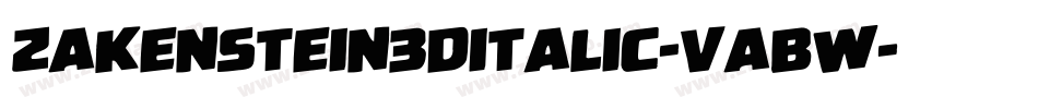 Zakenstein3DItalic-VaBw字体转换